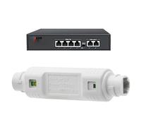 Ethernet Signal Repeater - 10x2.2x2.5cm PoE Extender, ABS High-Efficiency Device, 48V 10/100Mbps Outdoor Extension with IP66 Protection | Reliable Network Amplifier for Cameras and Base S