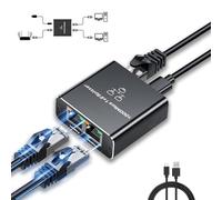 Ethernet Splitter 1 to 2, 2 Port 1000Mbps RJ45 LAN Internet Splitter Gigabit Ethernet Switch Network Splitter with Type-C Power Cable for Computer, Hub, Switch, Router, ADSL, Set-Top Box, Digital TV