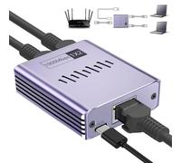 Ethernet Splitter 1 to 2,Gigabit Ethernet Switch, 1000Mbps RJ45 LAN Internet Splitter, 2 Port Gigabit for Computer, Laptop, Hub, Router, Set-Top Box, etc Working Simultaneously