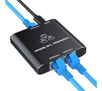 Ethernet Splitter 1 to 2, Gigabit Network Switch Ethernet Switch 2 Port, 1000Mbps RJ45 LAN Internet Splitter with USB-C Power Cable for Computer, Hub, Switch, Router, ADSL, Set-Top Box, Digital TV,Etc