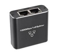 Ethernet Splitter 1 to 2, High Speed 1000Mbps Network Splitter, RJ45 LAN Splitter Adapter with USB Power Cable, 2 Devices Simultaneously Networking, Plug & Play