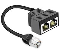 Ethernet Splitter 1 to 2 RJ45 Network Cable Adapter, Note Only Connect one Network at a Time, Compatible with ADSL/Computers/TVs/Routers