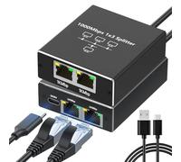 Ethernet Splitter 1 to 3 1000Mbps High Speed Network Switch Gigabit Ethernet Switch with USBC Power Cable RJ45 Lan Network Hub for Cat 5/5e/6/7/8 Cable for Router PC Laptop Support 3 Connected Devices