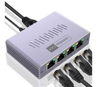 Ethernet Splitter - 1-to-4 Lan Splitter for Ethernet,High Speed Gigabit Router Adapter Low-Latency Accessories for Library PC Camera TV Box Home Living Room