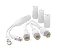 Ethernet Splitter, Network Ability Adapter, Durable Abs Build, Enhanced Viewing Experience, Safe Connections, Ideal for Outdoor Cameras & Switches, 0.79 Inches