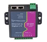 Ethernet to 4 Digital IO and RS232 Serial Port with Ethernet Switch