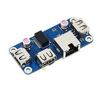 Ethernet/USB HUB Hat for Raspberry Pi 4 B/3 B+/3 2B/Zero/Zero W/Zero WH, with 1xRJ45 10/100M Ethernet Port, 3xUSB 2.0 Ports Compatible with USB 2.0/1.1