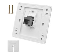 Ethernet Wall Socket CAT6, CAT6 Female to Female Ethernet Socket, 86x86mm Gigabit Network RJ45 LAN Cable Faceplate Networking Single Port Dual-Pass Box for Internet Outlet (LAN x 1)