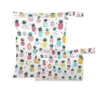 EtherSpher 2 Pack Colorful Reusable Diaper Bags with Handles for Baby Diapers, Nursery, Cartoon Style Colorful Multi-pineapple, 1 size, Casual