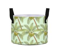 EtherSpher 3/5/7/10 Gal fabric planters grow bags with handles 450G heavy duty breathable fabric growing pots for plants For Vegetable and Flower (Summer Beach Palm Tree Coconut)