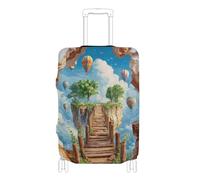 EtherSpher 3D Optical Illusion Wooden Bridge Island Elastic Carry on Luggage Protector Cover Anti Scratch Suitcase Cover Baggage Protector Fit 18-32 Inch Luggage