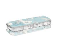 EtherSpher 3d Unicorns Cloud White Design Designed Plastic Pencil Box 2 Layer Pens Case Hard For Stationery With Lid