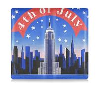EtherSpher 4th Of July Independence Day Empire State Building Premium Leather Registration and Insurance Card Holder Essential Car Wallet Case for Essential Document, Driver License, Cards, 4th Of