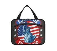 EtherSpher 4th Of July Independence Day Land Of Free hanging travel tote bags for women with hook, designer accessories travel bag toiletry for womens gym bolsas para maquillaje L, 4th Of July