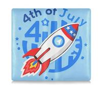EtherSpher 4th Of July Independence Day Red and Blue ROCKETS Leather Registration and Insurance Card Holder Car Essentials for Documents, Cards, License, 4th Of July Independence Day Red and blue