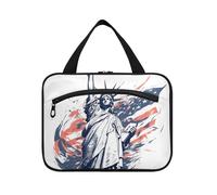 EtherSpher 4th Of July Independence Day White Liberty hanging bags for traveling women with hook, designer cute toiletry kit for women travel trip estuche de maquillaje para mujer L, 4th of July