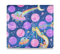 EtherSpher A Cute Cartoon Purple Cosmic Leather Car Registration and Insurance Card Holder Automobile Wallet Case Organizer for Cards, Essential Document, Driver License Vehicle Paperwork