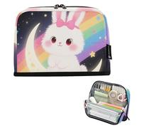 EtherSpher A Cute Cartoon White Rabbit Pencil Holder Case Large Capacity Makeup Bag Multifunctional Stationery Pen Bag for Man School Must Haves lapiceras para ninos