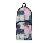 EtherSpher A Seamless Pattern of Blush and White Nylon 3 Compartments School Pencil Bag Study&Multifunctional Pencil Case with Zipper Stationery pouching Bag for Teens College 1600ml
