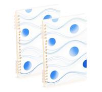 EtherSpher A5 size Abstract Art Wave Lines Rounds Blue college notebook 8.3" x 5.7", wear-resistant school supplies for college 60 sheets for diary&to do list 2 pack