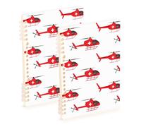 EtherSpher A5 size Aid Helicopter orange spiral notebook 8.3" x 5.7", sturdy spiral notebooks wide ruled 60 sheets for travel&writing 2 pack