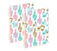 EtherSpher A5 size Aqua Pink Note Colorful Fashion spiral notebook 8.3" x 5.7", hard cover subject spiral notebook college 60 sheets for planner&business 2 pack
