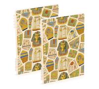 EtherSpher A5 size Art Painting Beige Egypt Retro subject notebook 8.3" x 5.7", sturdy subject college ruled spiral 60 sheets for planner&business 2 pack