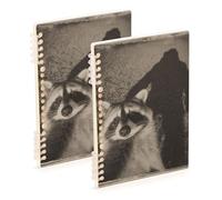 EtherSpher A5 size Bigfoots Shadow Raccoon bound notebooks 8.3" x 5.7", wear-resistant subject college ruled notebook 60 sheets for travel&writing