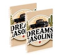 EtherSpher A5 size Bohemian Cowboy Trunk Desert subject notebooks 8.3" x 5.7", sturdy wide ruled spiral notebook 60 sheets for working&classroom 2 pack