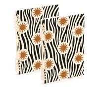 EtherSpher A5 size Boho Sun Stripe bound notebooks 8.3" x 5.7", sturdy composition notebook wide ruled 60 sheets for working&classroom 2 pack