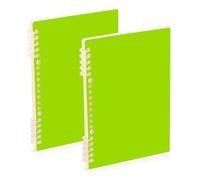 EtherSpher A5 size Bright Green orange spiral notebook 8.3" x 5.7", hard cover subject notebooks college ruled 60 sheets for school&office 2 pack