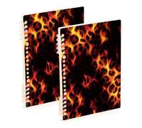 EtherSpher A5 size Burning Leopard Print spiral notebooks college 8.3" x 5.7", sturdy single subject spiral notebook 60 sheets for diary&to do list