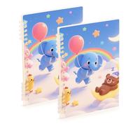 EtherSpher A5 size Cartoon and Cute Night Party spiral notebooks college 8.3" x 5.7", wire-bound school supplies for college 60 sheets for diary&to do list 2 pack