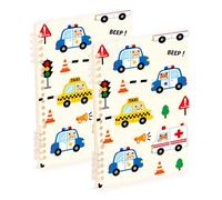 EtherSpher A5 size Cartoon Color Car Taxi notebooks spiral 8.3" x 5.7", wire-bound subject college ruled spiral 60 sheets for travel&writing 2 pack