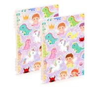 EtherSpher A5 size Cartoon Cute Ainosaur Fairy Purple subject notebooks college 8.3" x 5.7", hard cover spiral notebooks wide ruled 60 sheets for diary&to do list