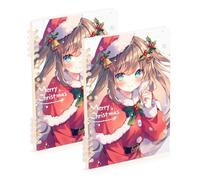 EtherSpher A5 size Cartoon Cute Anime Girl spiral notebook 8.3" x 5.7", wire-bound subject college ruled spiral 60 sheets for working&classroom 2 pack