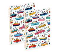 EtherSpher A5 size Cartoon Cute Colorful Ship spiral notebook wide 8.3" x 5.7", sturdy single subject spiral notebook 60 sheets for diary&to do list
