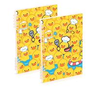 EtherSpher A5 size Cartoon Cute Duck Yellow subject notebook 8.3" x 5.7", hard cover composition notebook wide ruled 60 sheets for planner&business