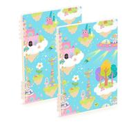 EtherSpher A5 size Cartoon Cute Fairy Tale Castle journaling notebooks 8.3" x 5.7", hard cover spiral notebooks wide ruled 60 sheets for travel&writing 2 pack