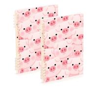 EtherSpher A5 size Cartoon Cute Pig Pink lined notebook 8.3" x 5.7", sturdy school supplies for college 60 sheets for school&office