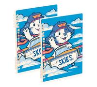 EtherSpher A5 size Cartoon Dog Sky Flying journaling notebooks 8.3" x 5.7", wire-bound composition notebook wide ruled 60 sheets for diary&to do list