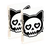 EtherSpher A5 size Cartoon Gothic Skeleton Cat notebook college 8.3" x 5.7", wire-bound school supplies for college 60 sheets for travel&writing