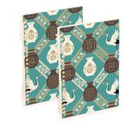 EtherSpher A5 size Chinese Crane Mud Pots notebook journal 8.3" x 5.7", sturdy single subject spiral notebook 60 sheets for school&office
