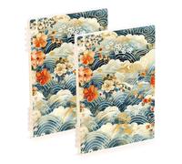 EtherSpher A5 size Chinese Style Cloud and Floral Pattern notebooks for school 8.3" x 5.7", wear-resistant subject spiral notebook college 60 sheets for school&office