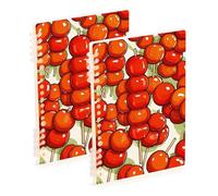 EtherSpher A5 size Chinese Traditional Culture Sugar Gourd Food notebooks spiral 8.3" x 5.7", wire-bound wide ruled spiral notebook 60 sheets for diary&to do list 2 pack