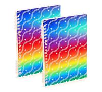 EtherSpher A5 size Colorful Rainbow Lines orange spiral notebook 8.3" x 5.7", wear-resistant single subject spiral notebook 60 sheets for working&classroom
