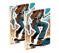 EtherSpher A5 size Cowboy Cactus Desert journal notebook 8.3" x 5.7", wear-resistant subject spiral notebook wide 60 sheets for school&office 2 pack