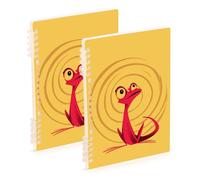 EtherSpher A5 size Crazy Shell Lizard Red and Yellow notebooks college 8.3" x 5.7", wire-bound spiral notebooks wide ruled 60 sheets for diary&to do list
