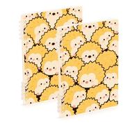 EtherSpher A5 size Cute Cartoon Hedgehog Yellow spiral notebooks college 8.3" x 5.7", wire-bound college ruled spiral notebook 60 sheets for working&classroom 2 pack