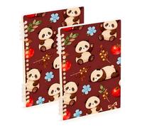 EtherSpher A5 size Cute Cartoon Panda college notebooks 8.3" x 5.7", wear-resistant composition notebook wide ruled 60 sheets for travel&writing